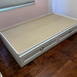 Twin Bed Frame With 2 Drawers White