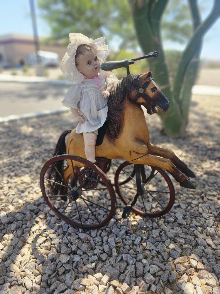 1900s Wood Brass And Horse Hair