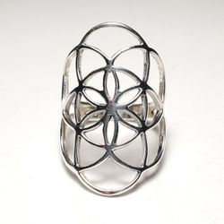 Silver Geometric Ring