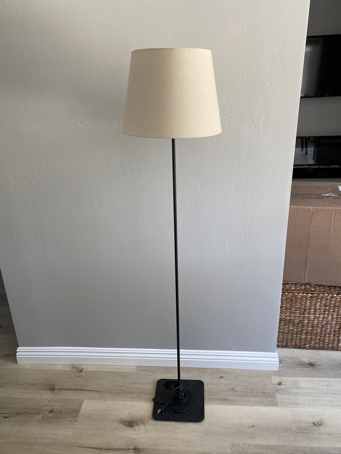 Floor lamp with khaki shade