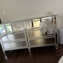Pottery barn Park Mirrored Nightstand And Two (2) Dressers Set
