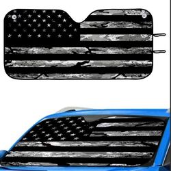 Camo Car Sun Shade, Windshield Sun Shade Universal Fit Car Front Window For Trucks SUV Van America US Flag