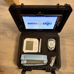 New Home Healthcare Kit Blood Pressure Monitor And Glucose Meter With Android Tablet In Protective Case