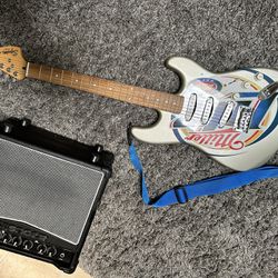 2005 Squier Limited Edition Miller Light Stratocaster + Acoustic Lead Series Amplifier 