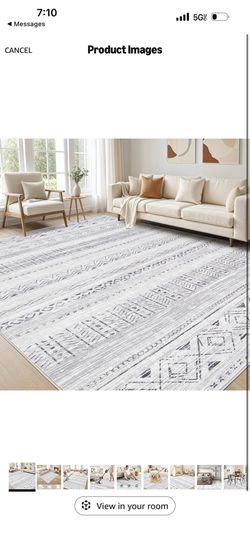 6x9 Area Rug Living Room: Washable Boho Rugs with Non Slip Backing Large Soft Indoor Stain Resistant Carpet for Bedroom Farmhouse Dining Room Lightwei