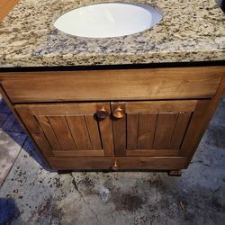 Bathroom vanity with  sink granite