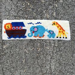 Vintage Noah’s Ark Latch Hook Rug