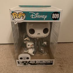 Funko Pop! Disney Jack Skellington With Zero #809 Jumbo 10” Vinyl Figure New 