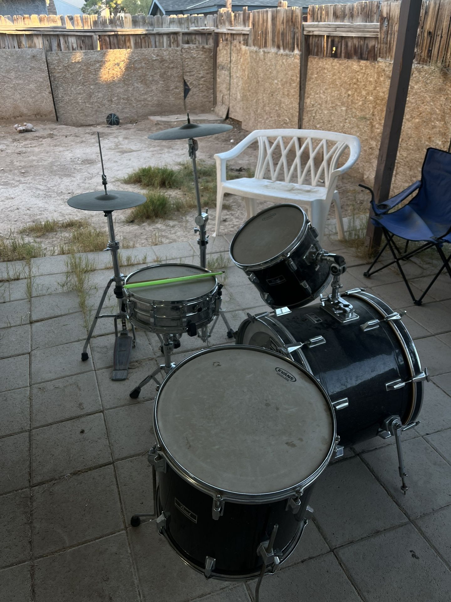 Pearl Drum Set + Extra Cymbals – $325 OBO (old but solid)