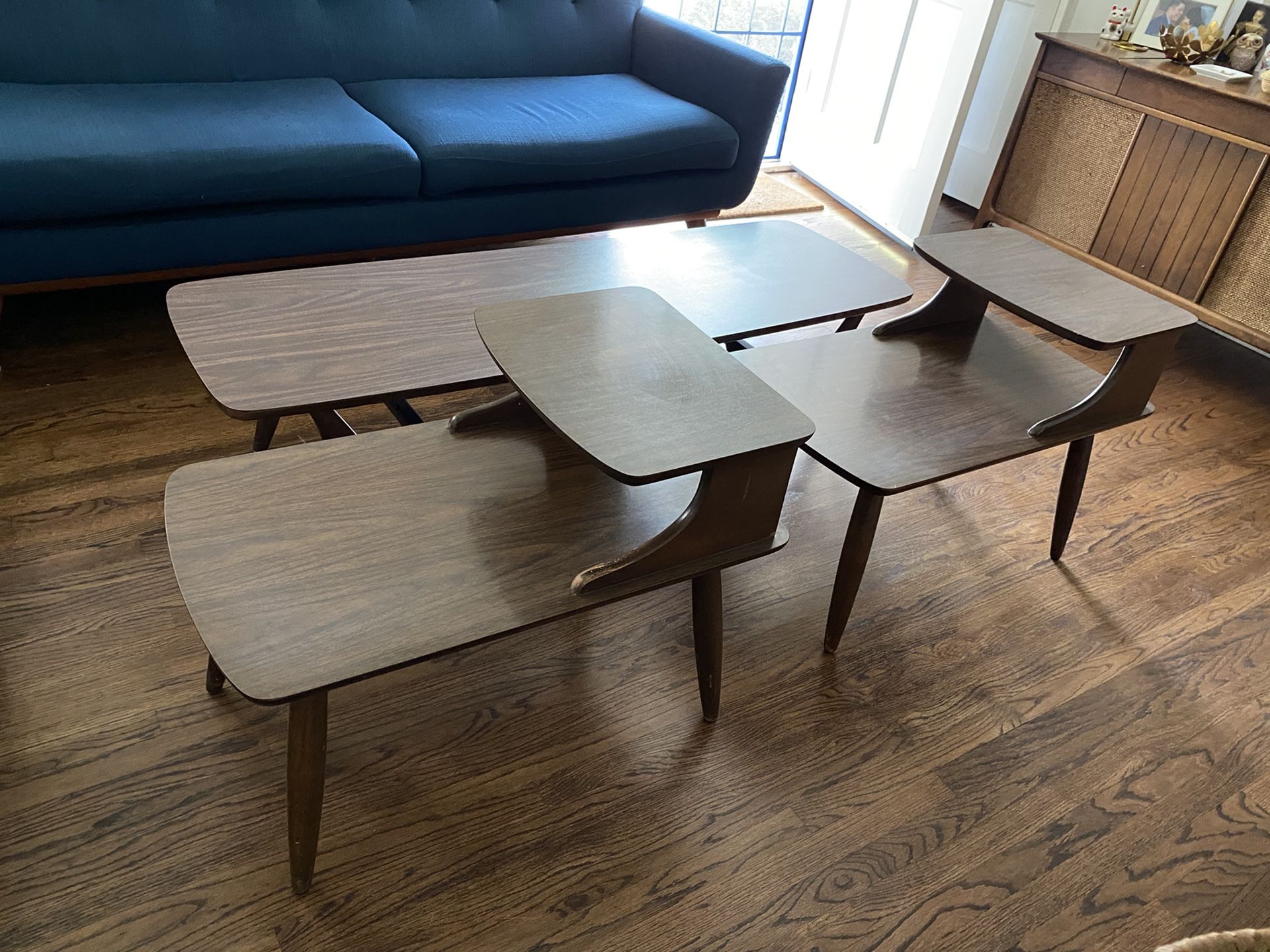 Mid-century Coffee Table and Pair Of End Tables