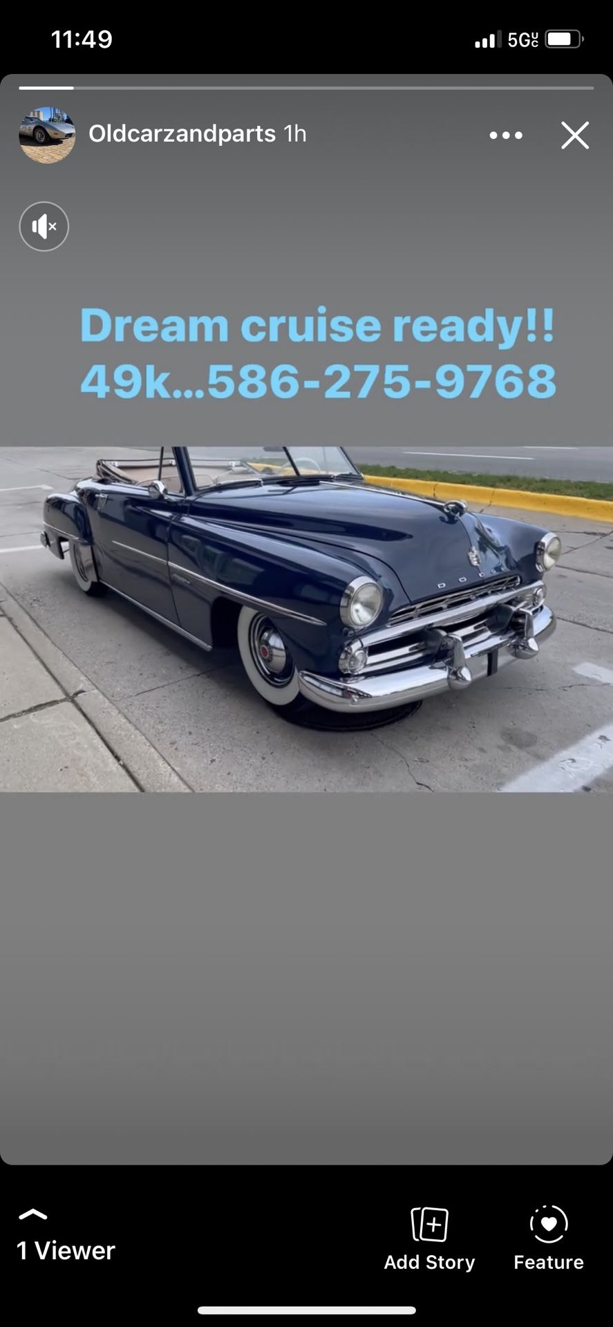 1951 Dodge Convertible Wayfarer Sportabout 2 Seater Show Car