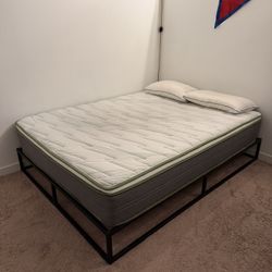 Queen Hybrid Memory Foam Mattress And Bed Frame