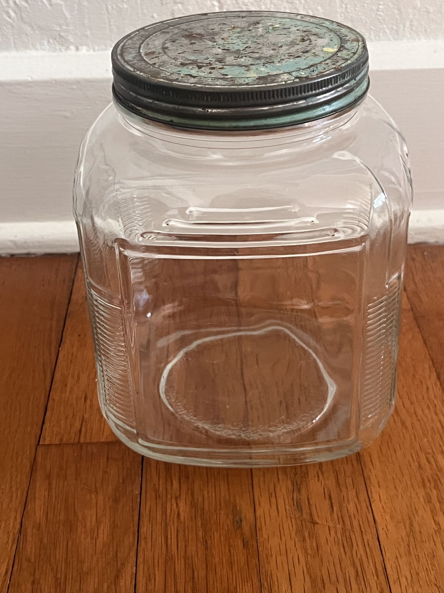 Vintage Cracker Biscuit Jar Metal Lid