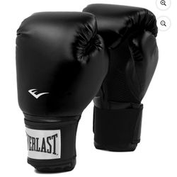Everlast Curved Anatomical Grip Synthetic Leather Training Boxing Gloves for sparring, Black, 16 oz