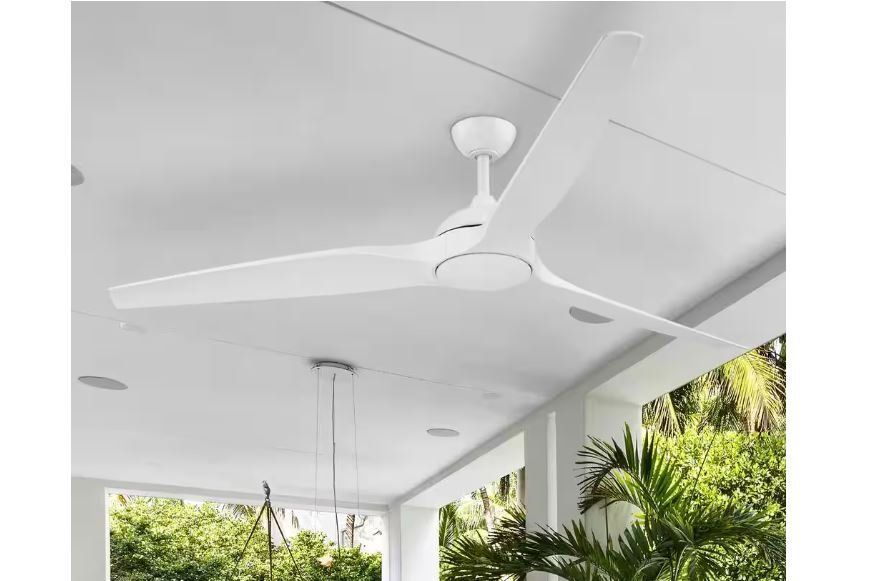 Designers Fountain Arcas 72 in. Outdoor Matte White Integrated LED Ceiling Fan with Remote 