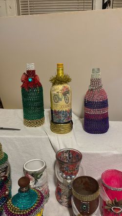 Vases and bottles decorating