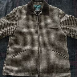 Lauren Ralph Lauren Houndstooth Jacket with Corduroy Collar - Size 14