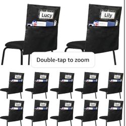 12 Pack Chair Pockets for Classrooms - Seat Sacks Organizer for K-2 Students, Durable Fabric Storage Pockets for School Supplies & Books