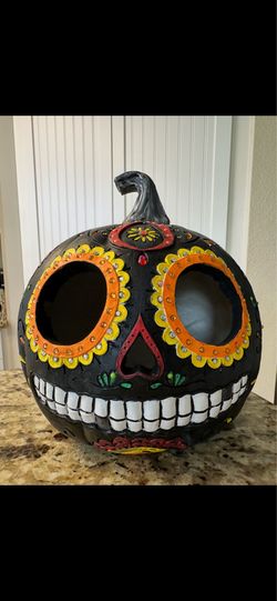 Martha Stewart LED pumpkin jack o lantern hand painted