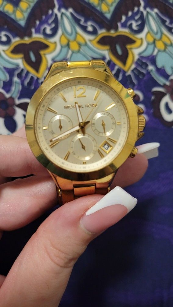 Michael Kors leather wrap around watch