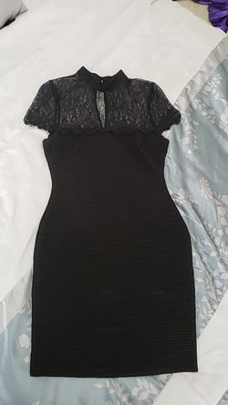 Black dress with lace top, never worn