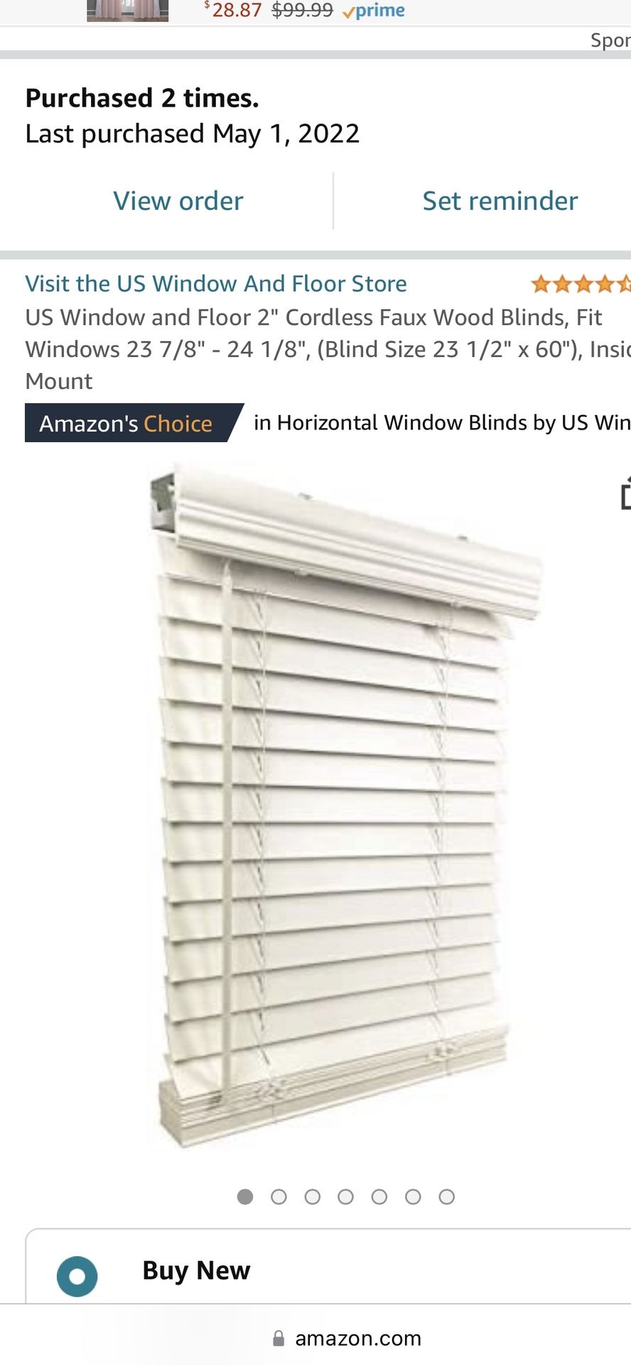 16 2" Cordless Faux Wood Blinds