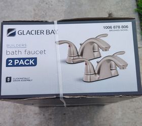 Glacier Bay
Builders 4 in. Centerset Double Handle Low-Arc Bathroom Faucet in Brushed Nickel (2-Pack).$40... pickup only... brand new..