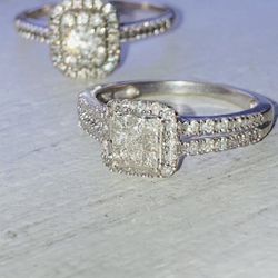 2 White Gold Diamond Rings 
