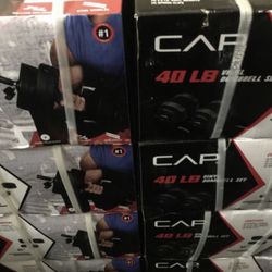 Weights cap 40lb vinyl dumbbell set