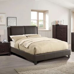 California Size Platform Bed W Orthopedic Mattress 