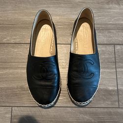 Chanel Black Lambskin Espadrilles