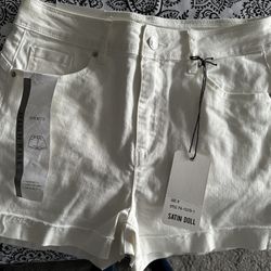 Satin Doll white denim shorts with tags attached. Size 6 $10 OBO