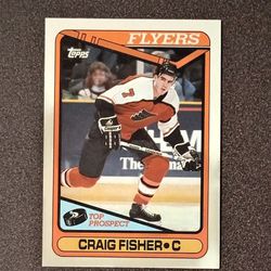 1990-91 Topps Craig Fisher Philadelphia Flyers #126 Top Prospect Rookie RC Hockey Card Vintage Collectible NHL