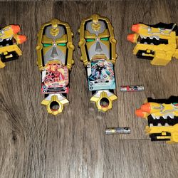 Vintage Power ranger deluxe dino super charge Morpher Yellow Blaster Gun collectibles