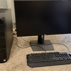 Gaming PC With Matching Keyboard Mouse And Asus Monitor