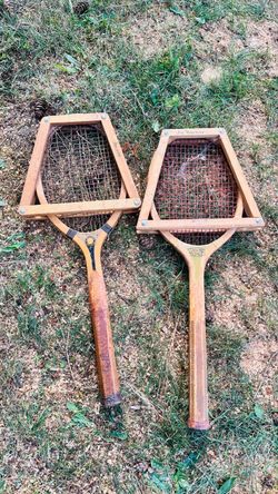 Antique Wooden Tennis Rackets – 1920s–1930s – Spalding & Wright & Ditson