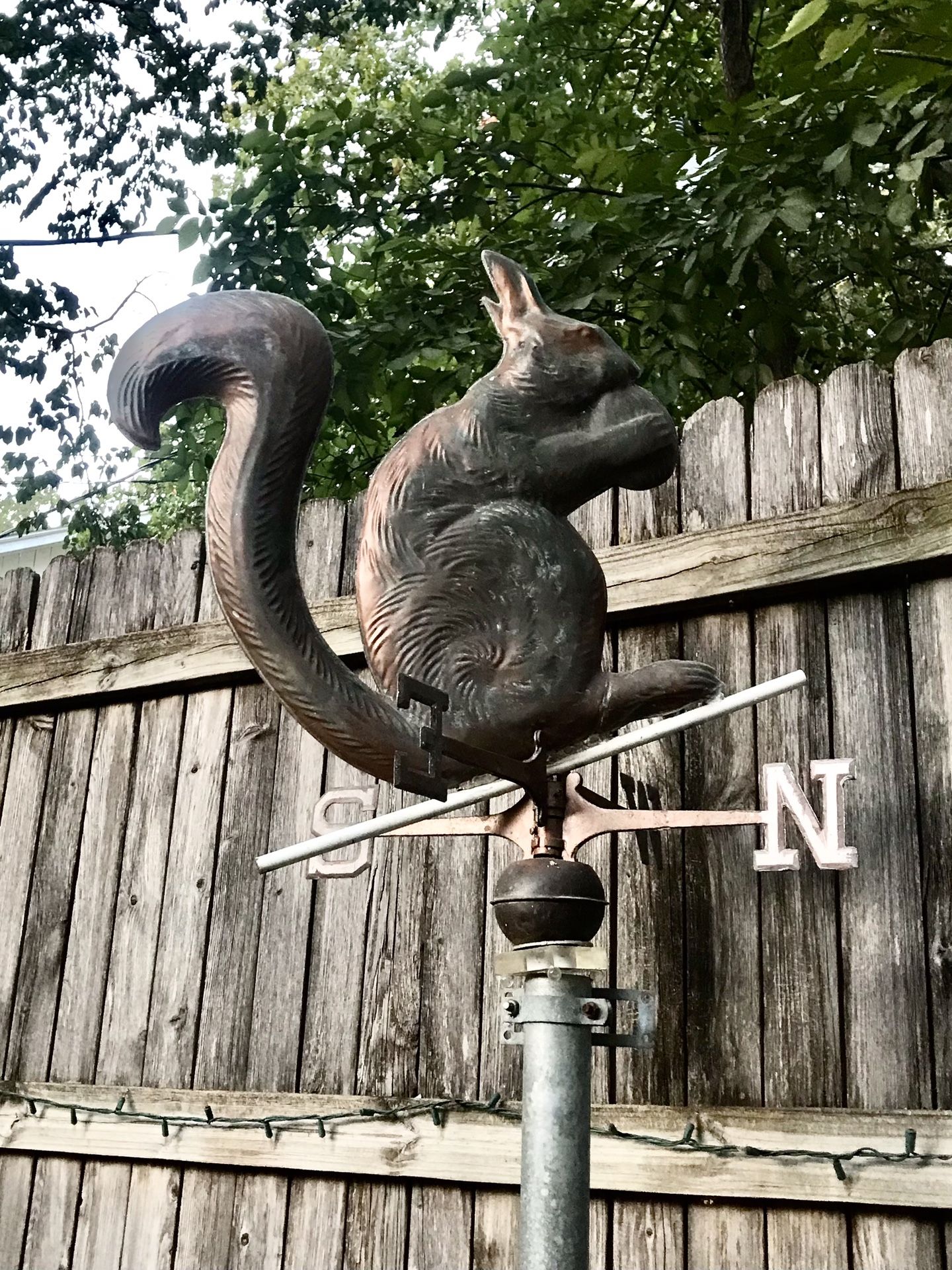 Vintage 50 Year Old Squirrel With Acorn Copper Weather Vane