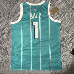 Lamelo Ball Jersey Teal Pinstripe Charlotte Hornets Large #1