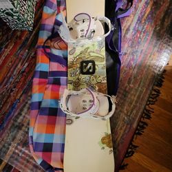 Youth,girls,snowboard,boots,bindings And Nice Bag.