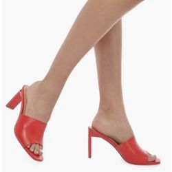 Just Fab Red Heeled Sandals
