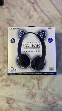 Light Up Cat Ear Folding Headphones With Mic
