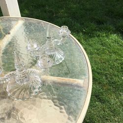 Antique glass candlestick