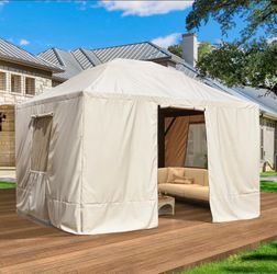 Gazebo Cover For 10'X12' Gazebos, Beige(Gazebo Not Included)