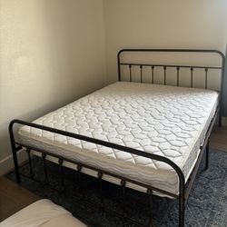 Queen Bed Frame & Mattress 