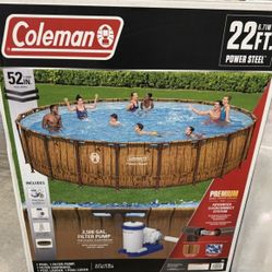 Coleman 22ft Power steel Pool 52” Pool Depth (NEW)
