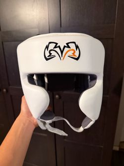 Rival Boxing Headgear White Leather