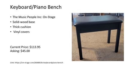 Keyboard/Piano Bench