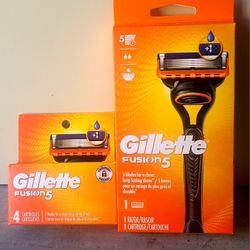 Gillette Fusion 5 Razor And Refills 