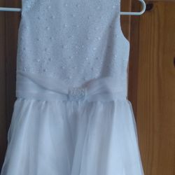 Girls White Dress Size 8