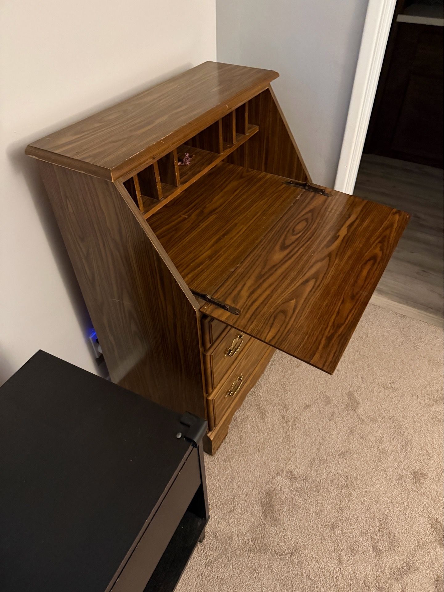 Vintage Solid Wood Secretary Desk